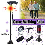 Smart FM Radio Old Man Woman Walking Stick Lighting Alarm – 3589